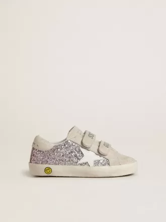 Young Old School in Silber und Pink Glitzer mit weißem Lederstern