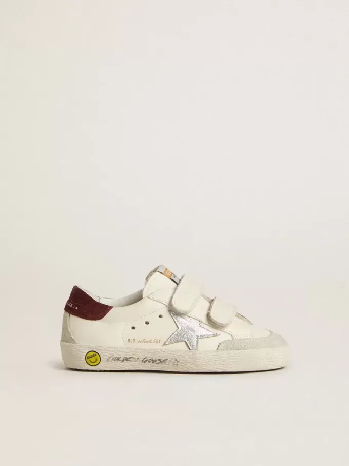 Young Old School mit silbernem Metallic-Lederstern und violettem Wildleder-Fersenlasche
