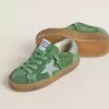 Young Super-Star aus grünem Wildleder mit babyblauem Stern und Fersenlasche