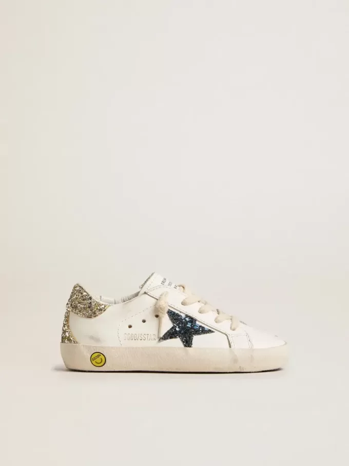 Young Super-Star aus Leder mit Glitzerstern und Fersenlasche