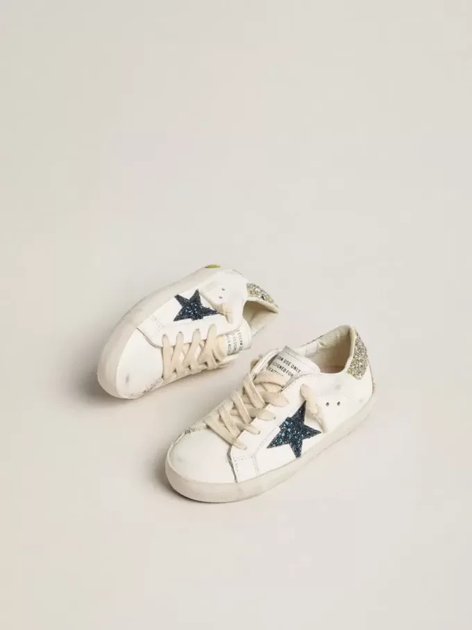 Young Super-Star aus Leder mit Glitzerstern und Fersenlasche