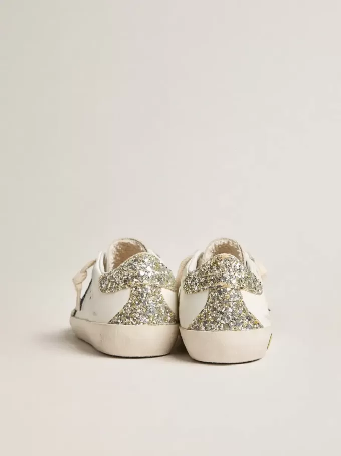 Young Super-Star aus Leder mit Glitzerstern und Fersenlasche