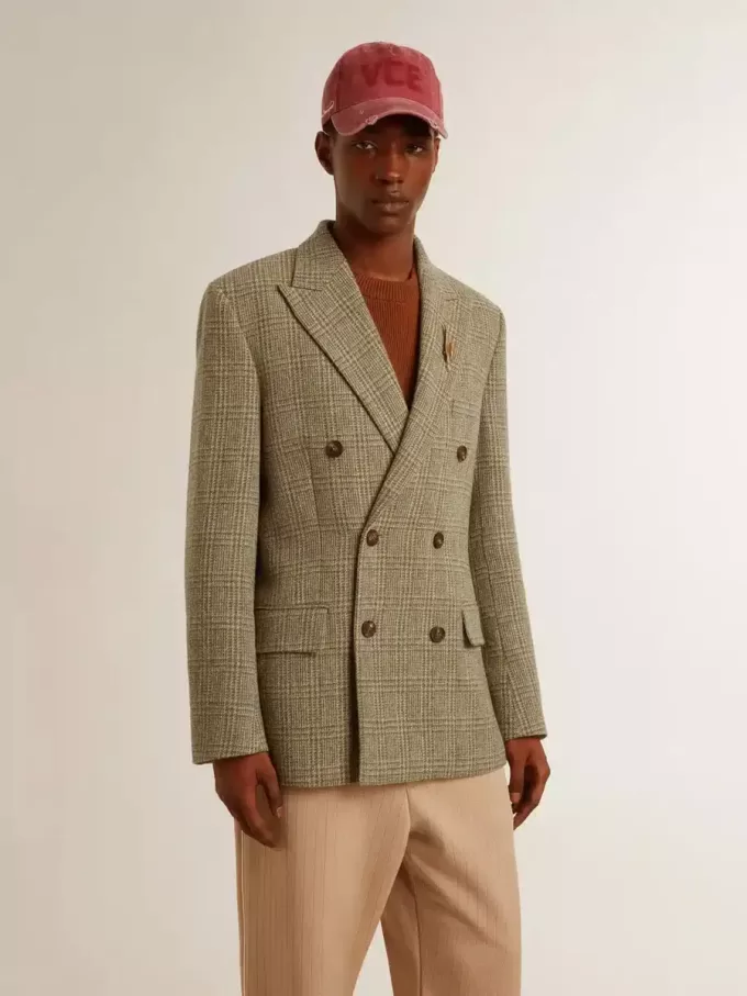 Zweireihiger Herrenblazer aus Shetlandwolle